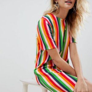 Rainbow striped Mini Dress